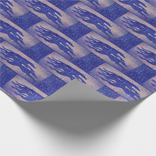 Windhund-Packpapier - Blau (a317) Geschenkpapier (Ecke)