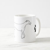 Windhund Pawprint Tasse (VorderseiteRechts)