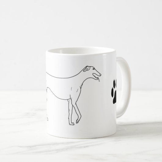 Windhund Pawprint Tasse (VorderseiteRechts)