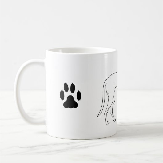 Windhund Pawprint Tasse (Links)