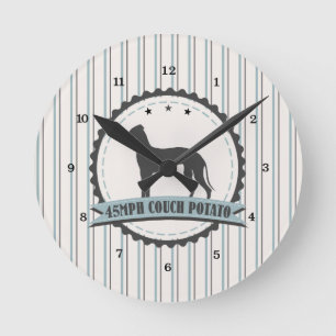 Windhund pensionierter fauler Hund des Runde Wanduhr