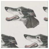 Windhund-Profil-Hundekunst-Gewebe Stoff (Nahaufnahme)