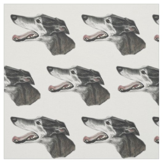 Windhund-Profil-Hundekunst-Gewebe Stoff (Muster)