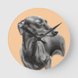 Windhund Runde Wanduhr