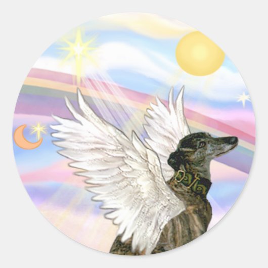 Windhund Runder Aufkleber (Vorderseite)