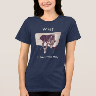 Windhund schläft in Sessel süß Tri-Blend Shirt