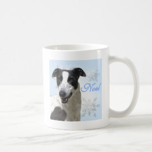 Windhund schwarzes u. weißes Noel2 Kaffeetasse