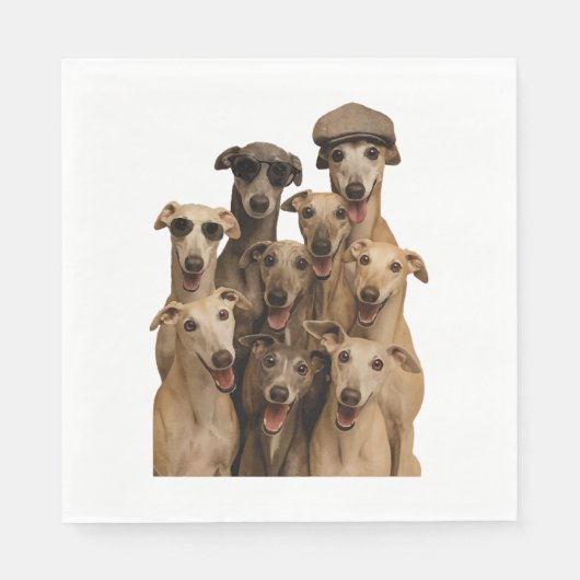 Windhund Serviette (Vorderseite)