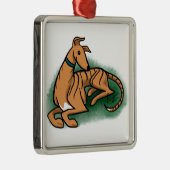Windhund Silbernes Ornament (Rechts)