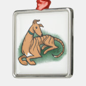 Windhund Silbernes Ornament (Links)