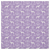 Windhund Silhouette lila Blumenbeete Stoff (Muster)