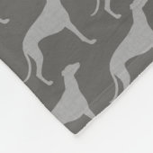 Windhund-Silhouette-Muster Fleecedecke (Ecke)