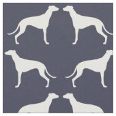 Windhund-Silhouette-Muster-Mitternachtsblau Stoff (Nahaufnahme)