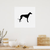 Windhund-Silhouette Poster (Küche)