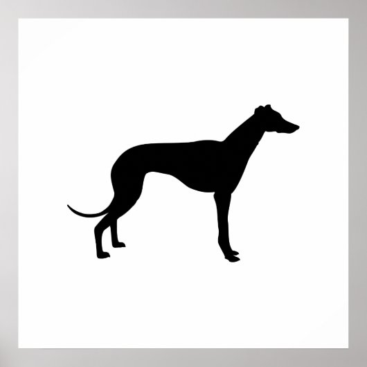 Windhund-Silhouette Poster (Vorne)