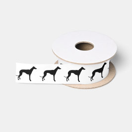 Windhund-Silhouette wählen Ihre eigene Farbe Satinband