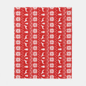 Windhund-Silhouette-Weihnachtsmuster Fleecedecke (Vorderseite)