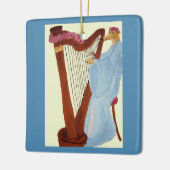 Windhund spielt Harfe Keramikornament (Links)