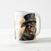 Windhund-Steampunk-Hund Kaffeetasse (VorderseiteRechts)