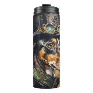 Windhund-Steampunk-Hund Thermosbecher