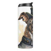Windhund-Steampunk-Hund Thermosbecher (Nach links gedreht)