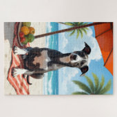 Windhund-Strand-Relax-Szene Puzzle (Horizontal)