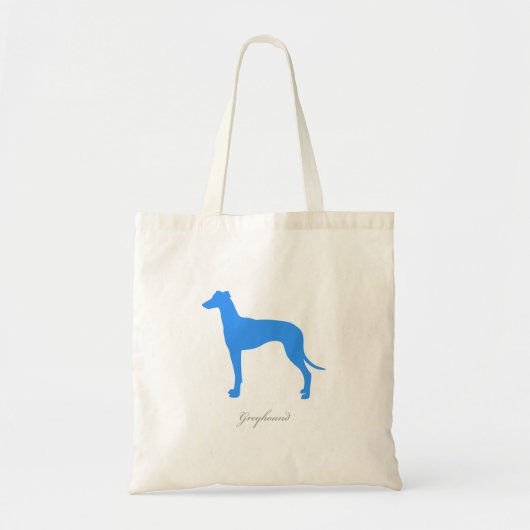 Windhund-Taschen-Tasche (blaue Silhouette) Tragetasche (Vorne)