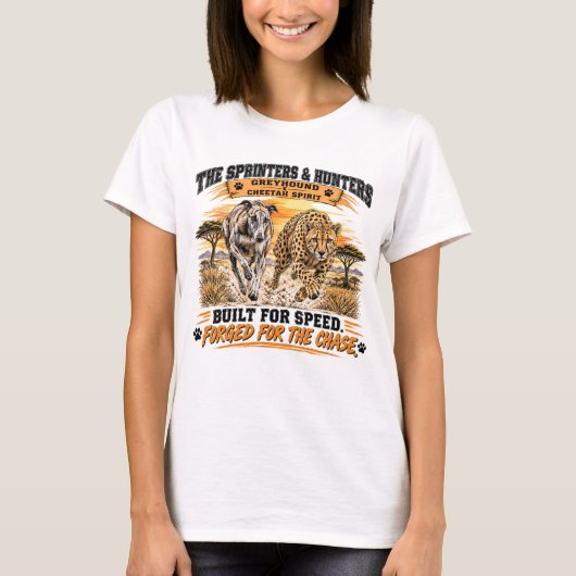 Windhund und Gepard T-Shirt (Vorderseite)