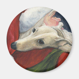 "Windhund-und Sankt" Hundekunst-Magnet Magnet