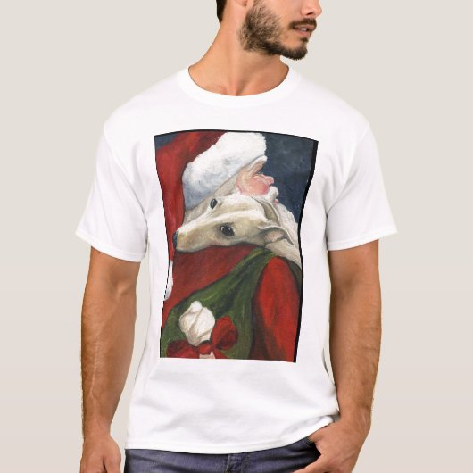 "Windhund-und Sankt" Hundekunst-T - Shirt (Vorderseite)