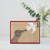 Windhund und Taube Postkarte (Stehend Vorderseite)