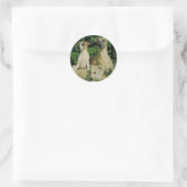 Windhund und Welpen Runder Aufkleber (Tasche)