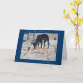 Windhund verfolgt landschaftliche karte (Gelbe Blume)