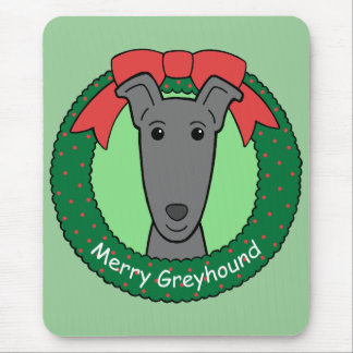 Windhund-Weihnachten Mousepad