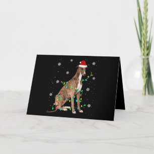Windhund-Weihnachtslicht niedlicher Santa Windhund Feiertagskarte