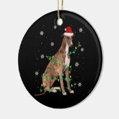 Windhund-Weihnachtslicht niedlicher Santa Windhund Keramik Ornament (Links)