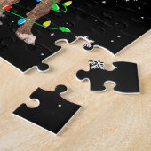 Windhund-Weihnachtslicht niedlicher Santa Windhund Puzzle (Seite)