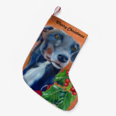 Windhund-WeihnachtsStrumpf (a337) Kleiner Weihnachtsstrumpf (Vorderansicht (hängend))