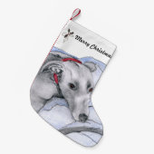 Windhund-WeihnachtsStrumpf (a33) Kleiner Weihnachtsstrumpf (Vorderansicht (hängend))