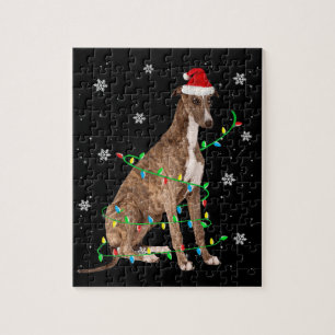 Windhund-Weihnachtsweihe niedlichen Santa Windhund Puzzle