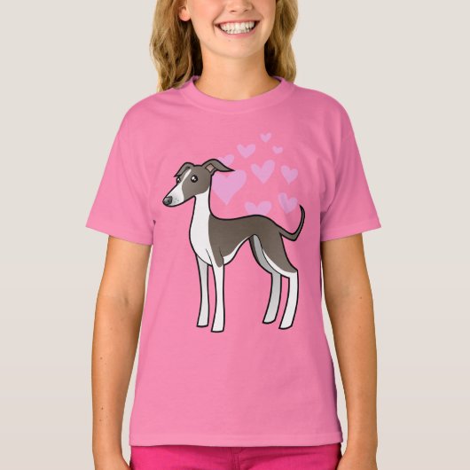 Windhund/Whippet/Italienische Windhund-Liebe T-Shirt (Vorderseite)