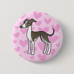 Windhund/Whippet/italienischer Windhund-Liebe Button