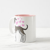 Windhund/Whippet/italienischer Windhund-Liebe Zweifarbige Tasse (Vorderseite Links)