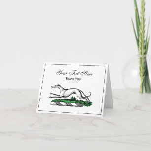 Windhund Whippet Laufend Heraldik-Wappen-Emblem Dankeskarte