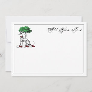 Windhund Whippet Mit Baum Heraldische Wappen Notiz Mitteilungskarte