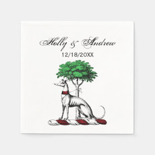Windhund Whippet Mit Baum Heraldischem Wappen Embl Serviette