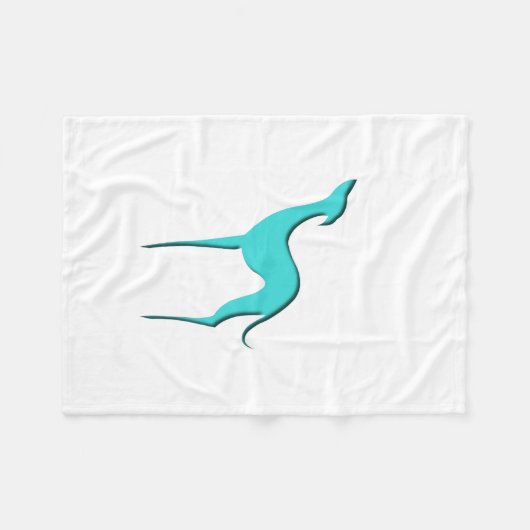 Windhund-/Whippettürkis-Silhouette Decke (Vorderseite (Horizontal))