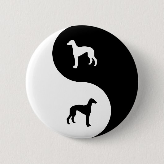 Windhund Yin Yang Button (Vorderseite)
