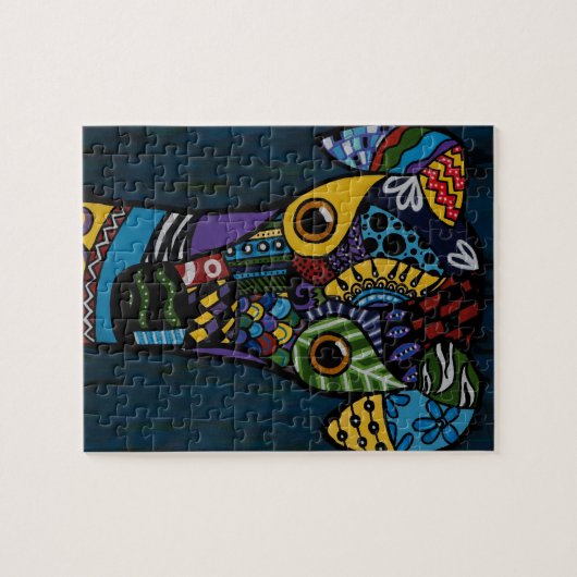 Windhund - zurückgezogen, Windhund-Rettung laufend Puzzle (Horizontal)