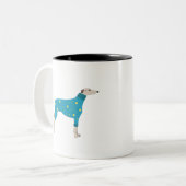 Windhund Zweifarbige Tasse (Vorderseite Links)